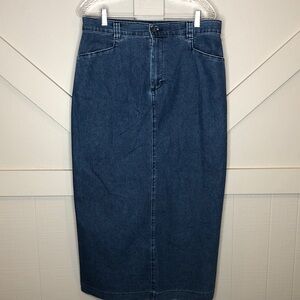 Lee Vintage Dark Wash Denim Maxi Long Skirt Size 16W Boho Modest Y2K 90s